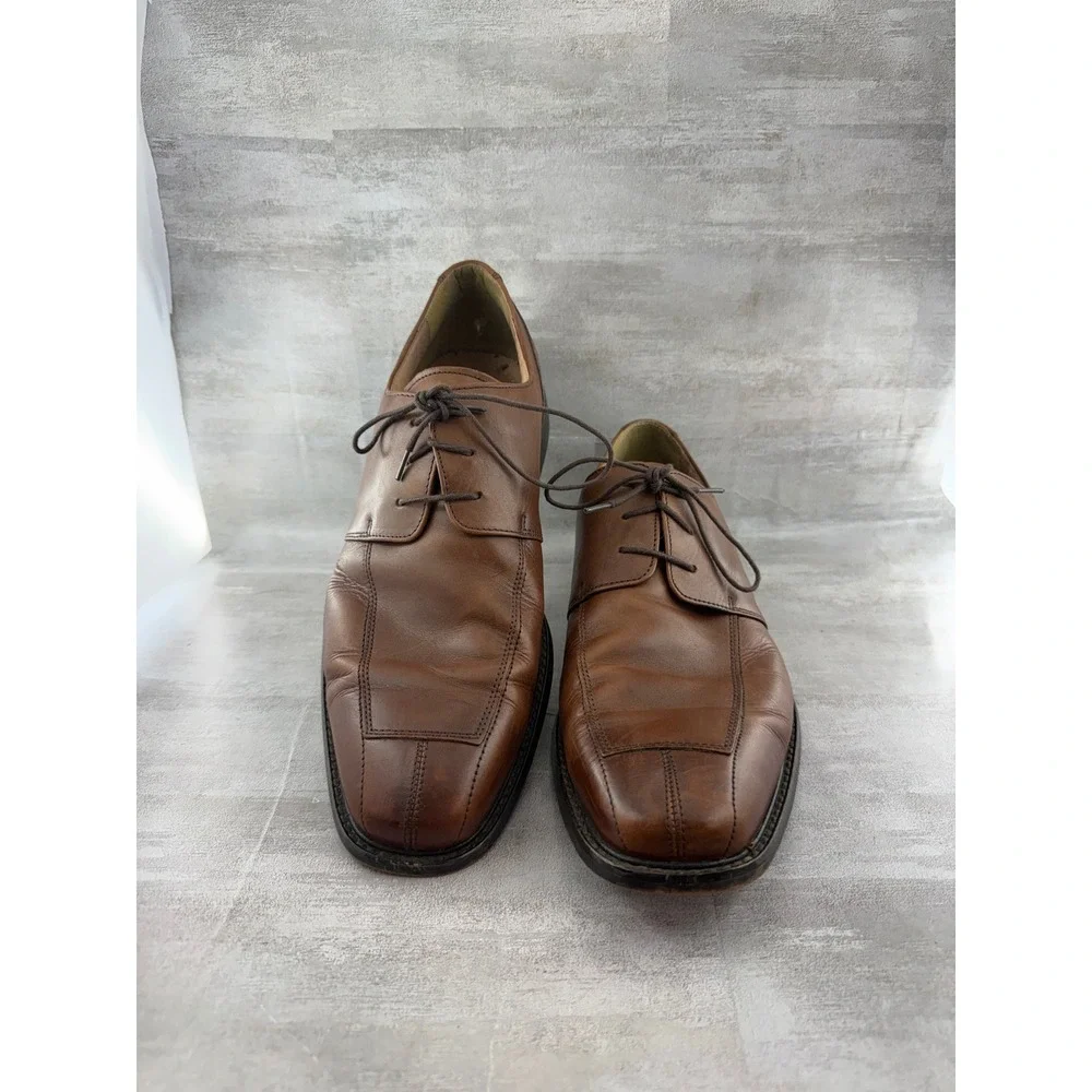 Florsheim Men Cognac Brown Leather Bicycle Toe Derby Dress Shoes 11175-221 13D